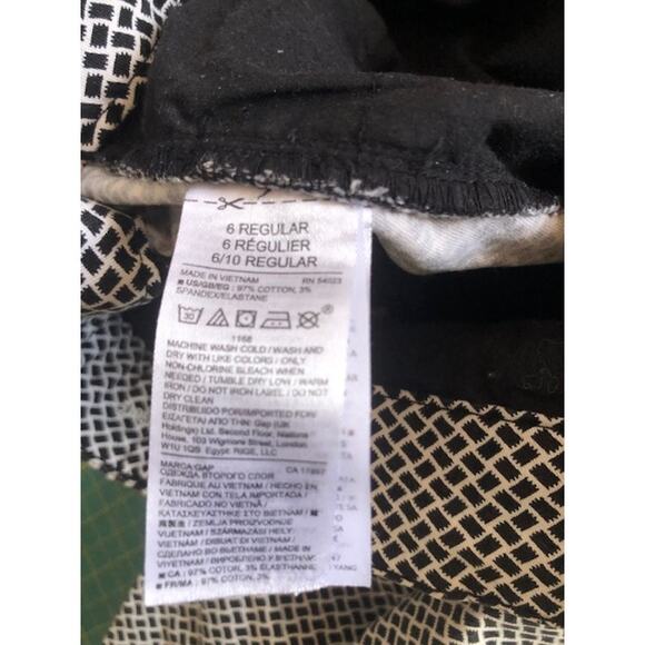 Slim City Khakis by Gap Black White Womens Pants Size 6R - Picture 4 of 7